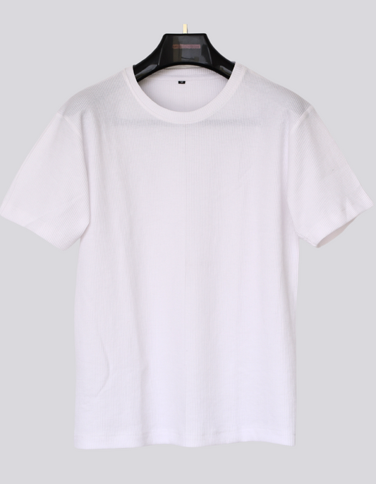 White Solid Men Oversize Round Neck Half Sleeve T-shirt | Oversize T-shirt for men