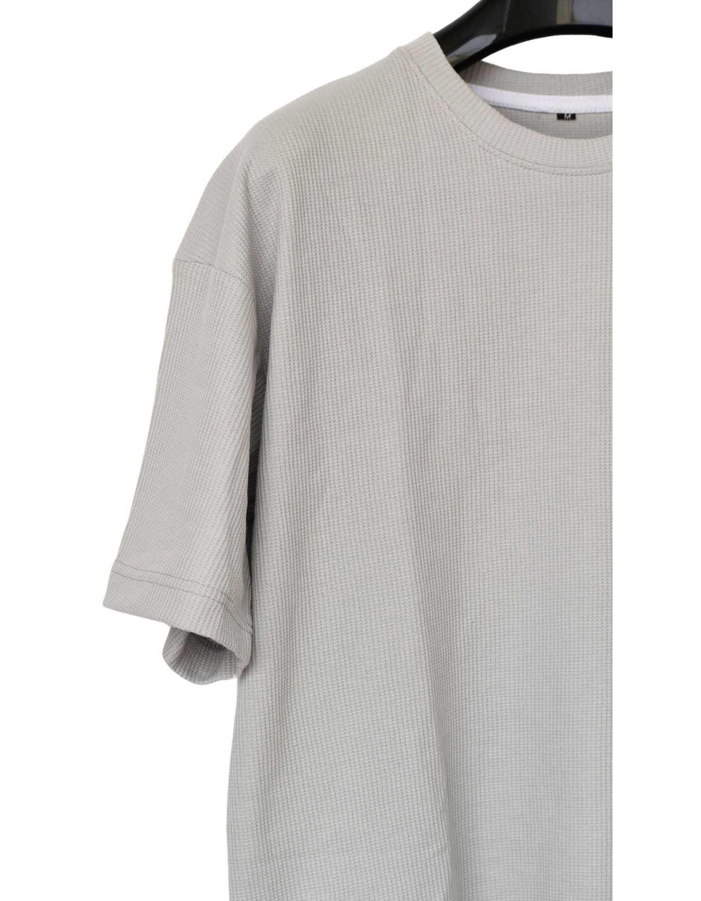 Grey Round neck Unisex Oversize T-shirt | Waffle T-shirt for Men and Women