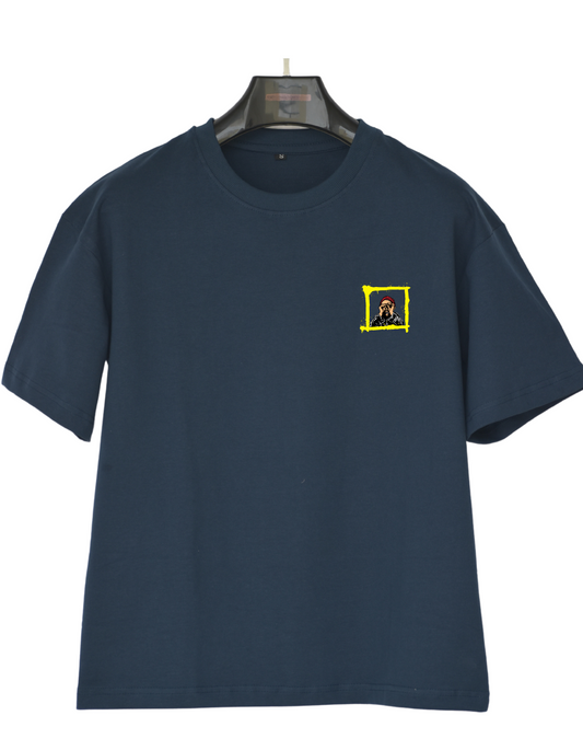 Designer Navy Blue Oversize Unisex T-shirt | T-shirt for men and women