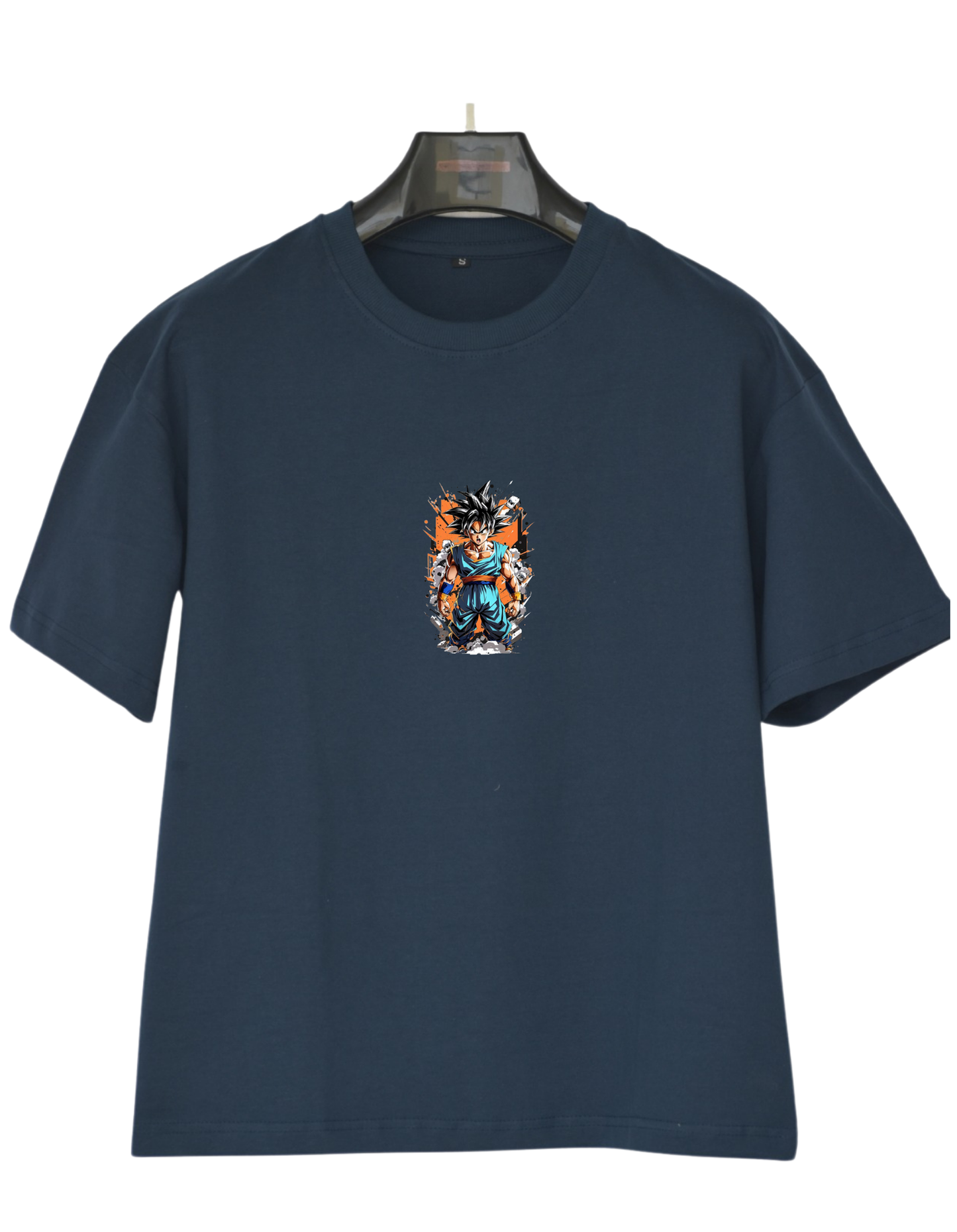 Goku Printed Navy Blue oversize Unisex T-shirt | Black oversize T-shirt