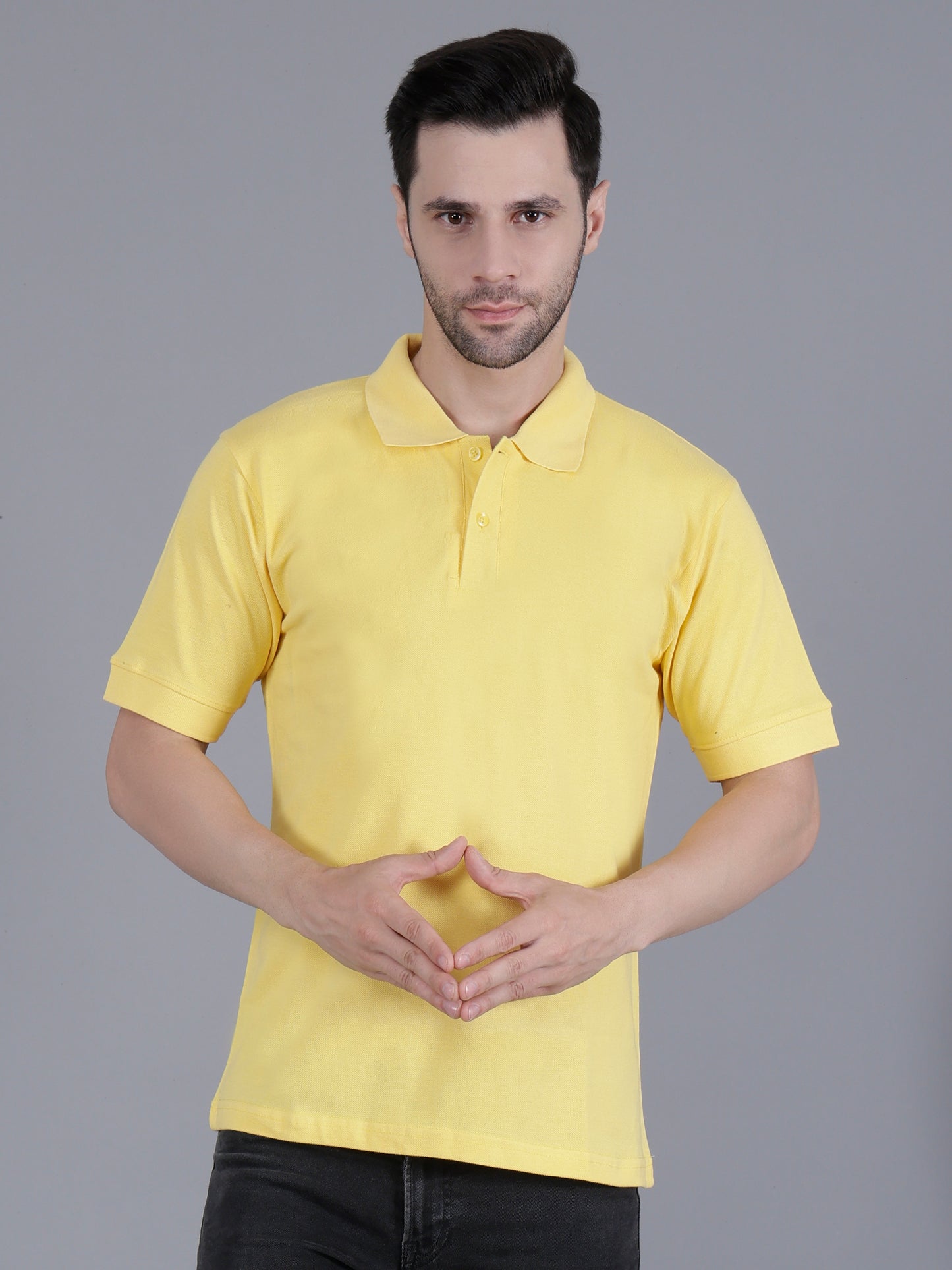 FTT Yellow Polo Collar T-shirt For Men