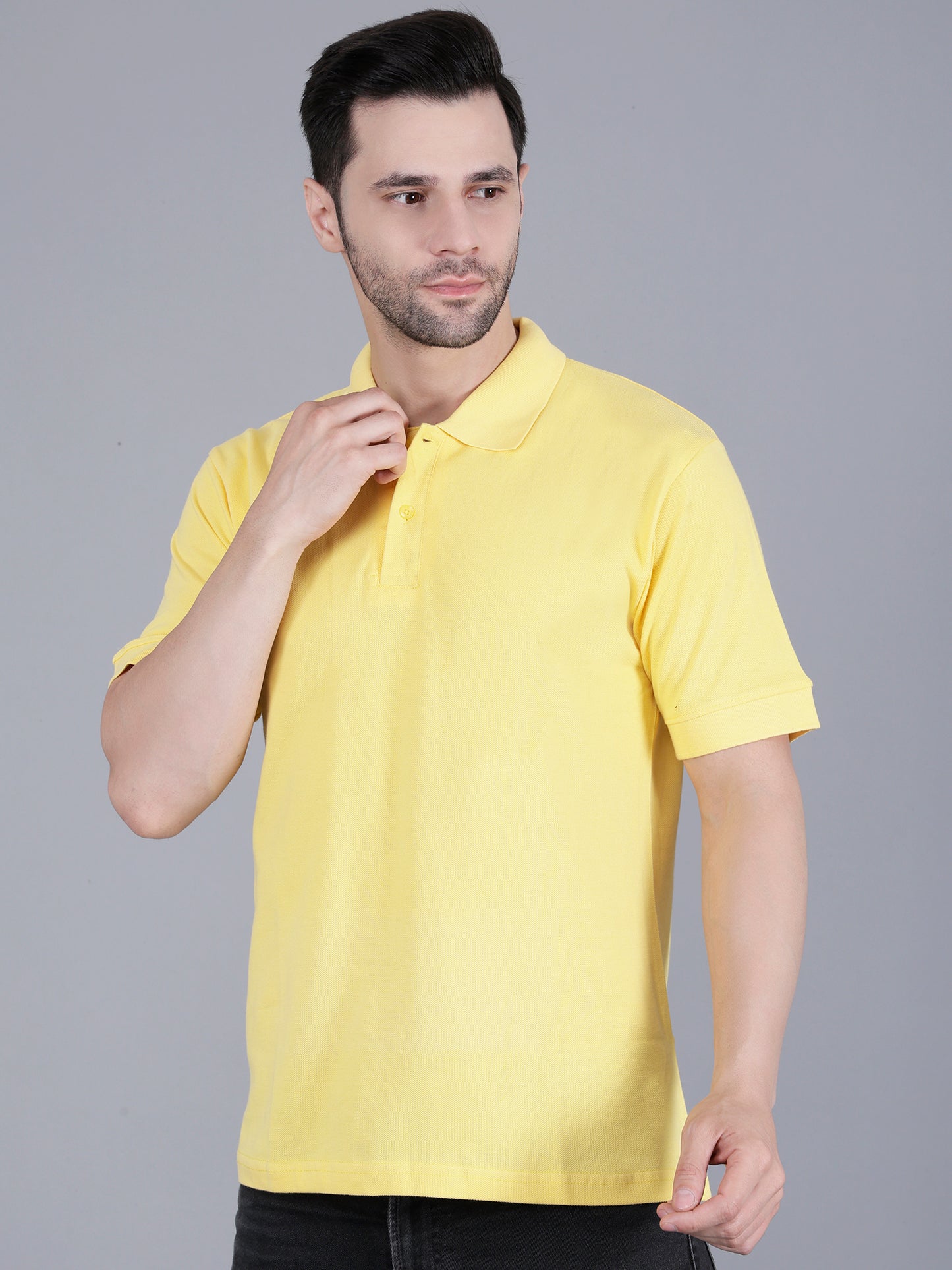 FTT Yellow Polo Collar T-shirt For Men