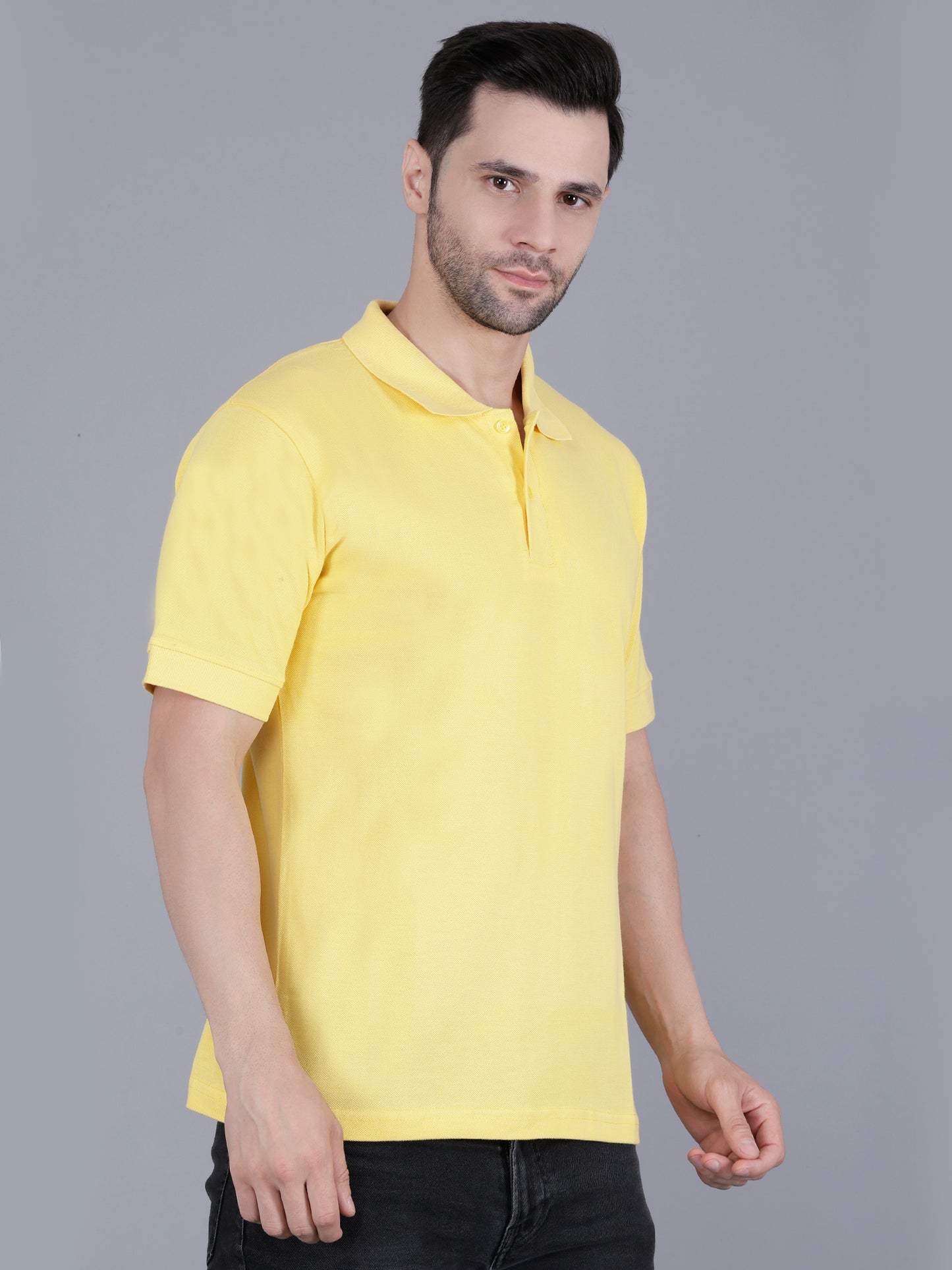 FTT Yellow Polo Collar T-shirt For Men