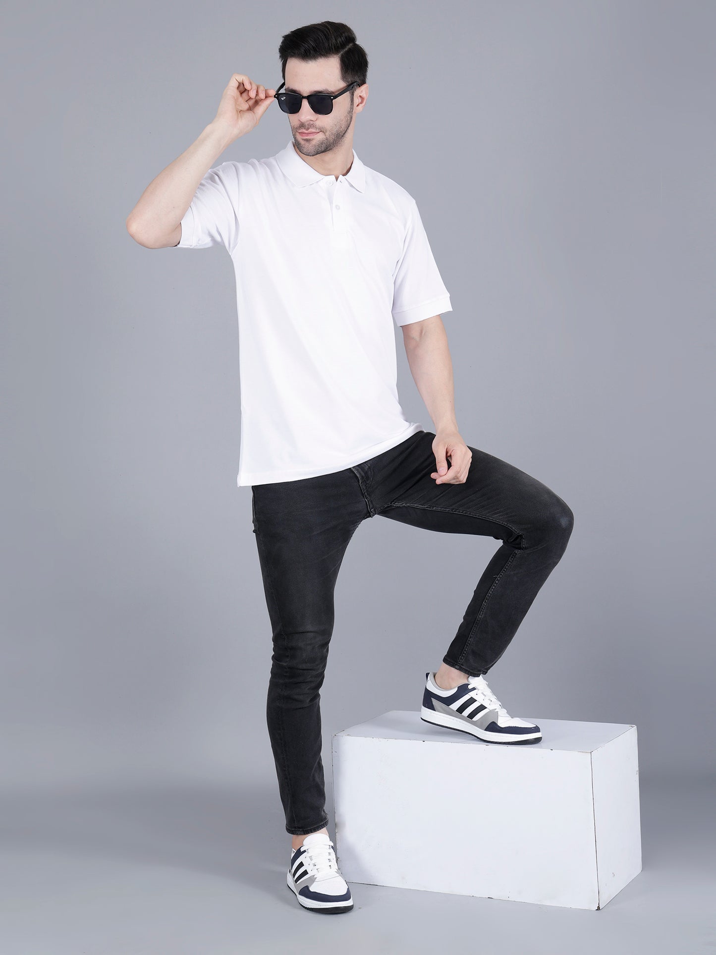 White Polo T-shirt For Men